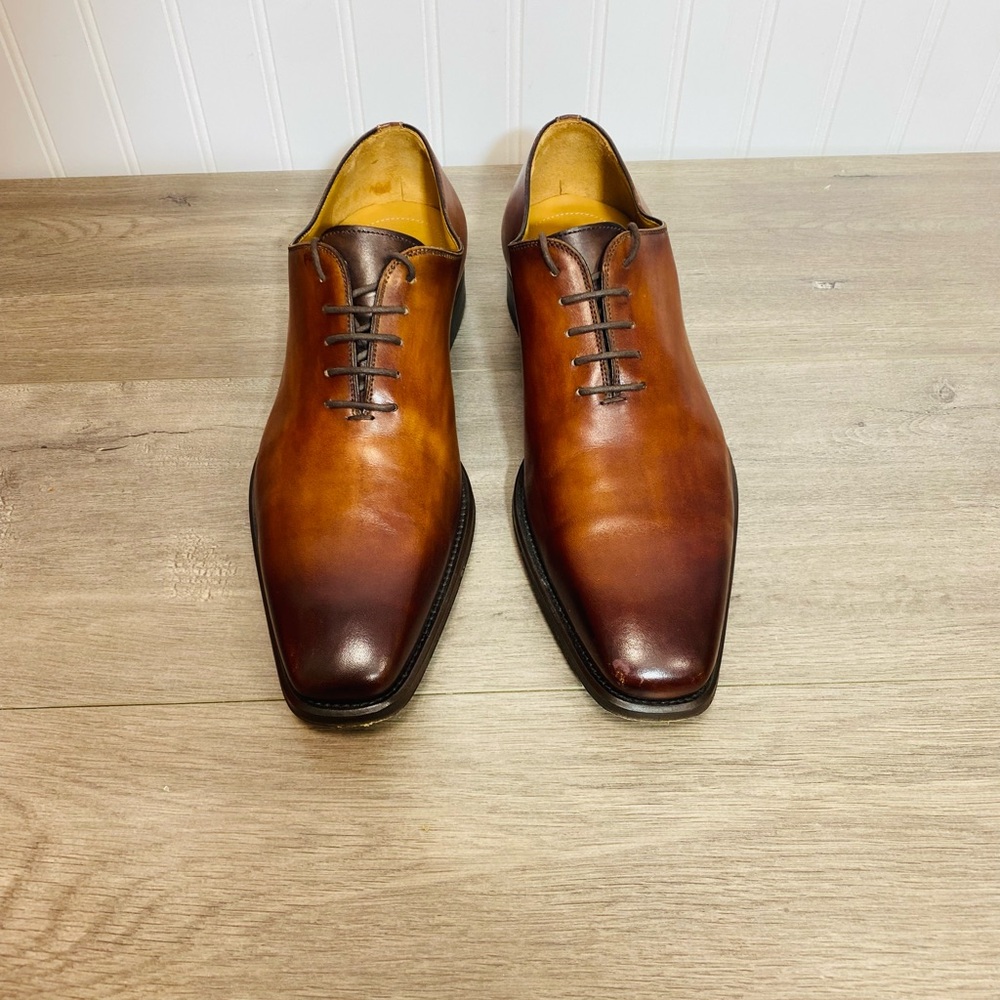 Magnanni Rich Brown Leather Oxfords - Picture 4 of 13